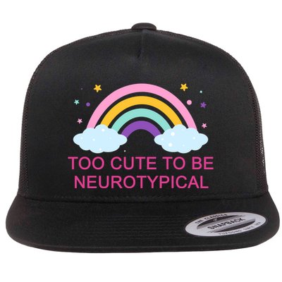 Too Cute To Be Neurotypical Rainbow Flatbill Hat