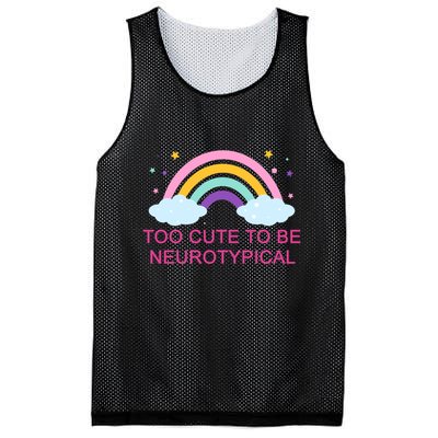 Too Cute To Be Neurotypical Rainbow Mesh Reversible Basketball Jersey Tank