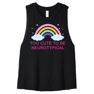 Too Cute To Be Neurotypical Rainbow Women's Racerback Cropped Tank