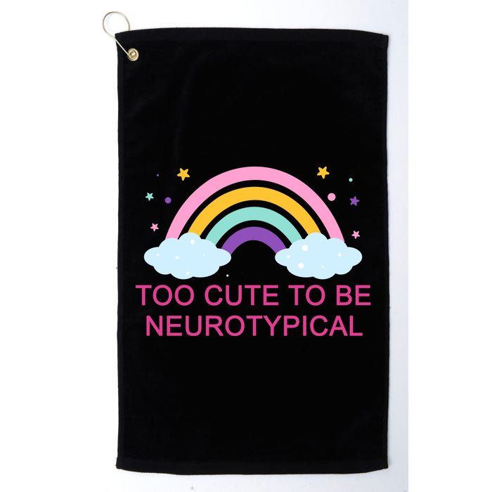 Too Cute To Be Neurotypical Rainbow Golf Towel