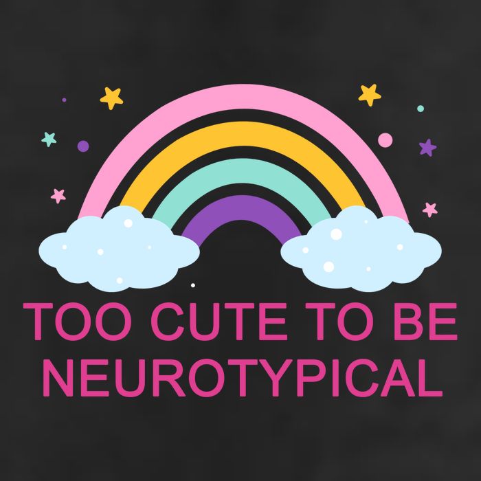 Too Cute To Be Neurotypical Rainbow Golf Towel