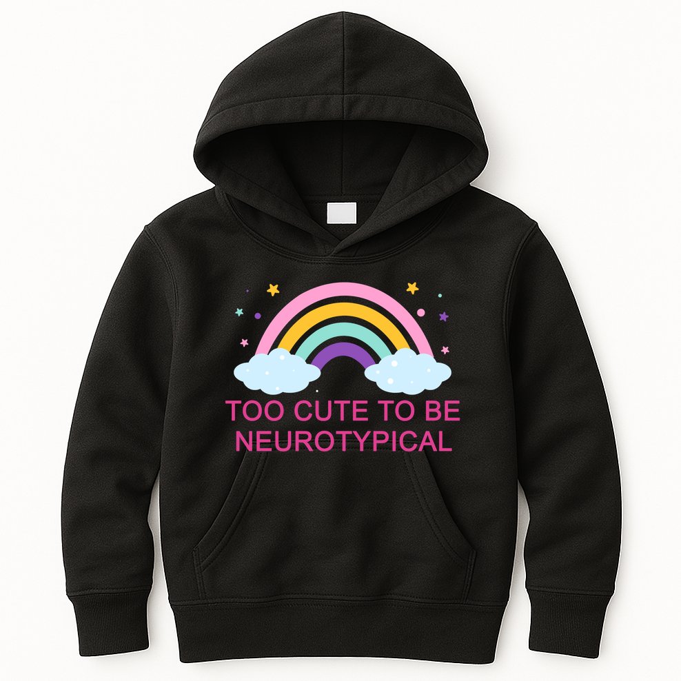 Too Cute To Be Neurotypical Rainbow Kids Hoodie