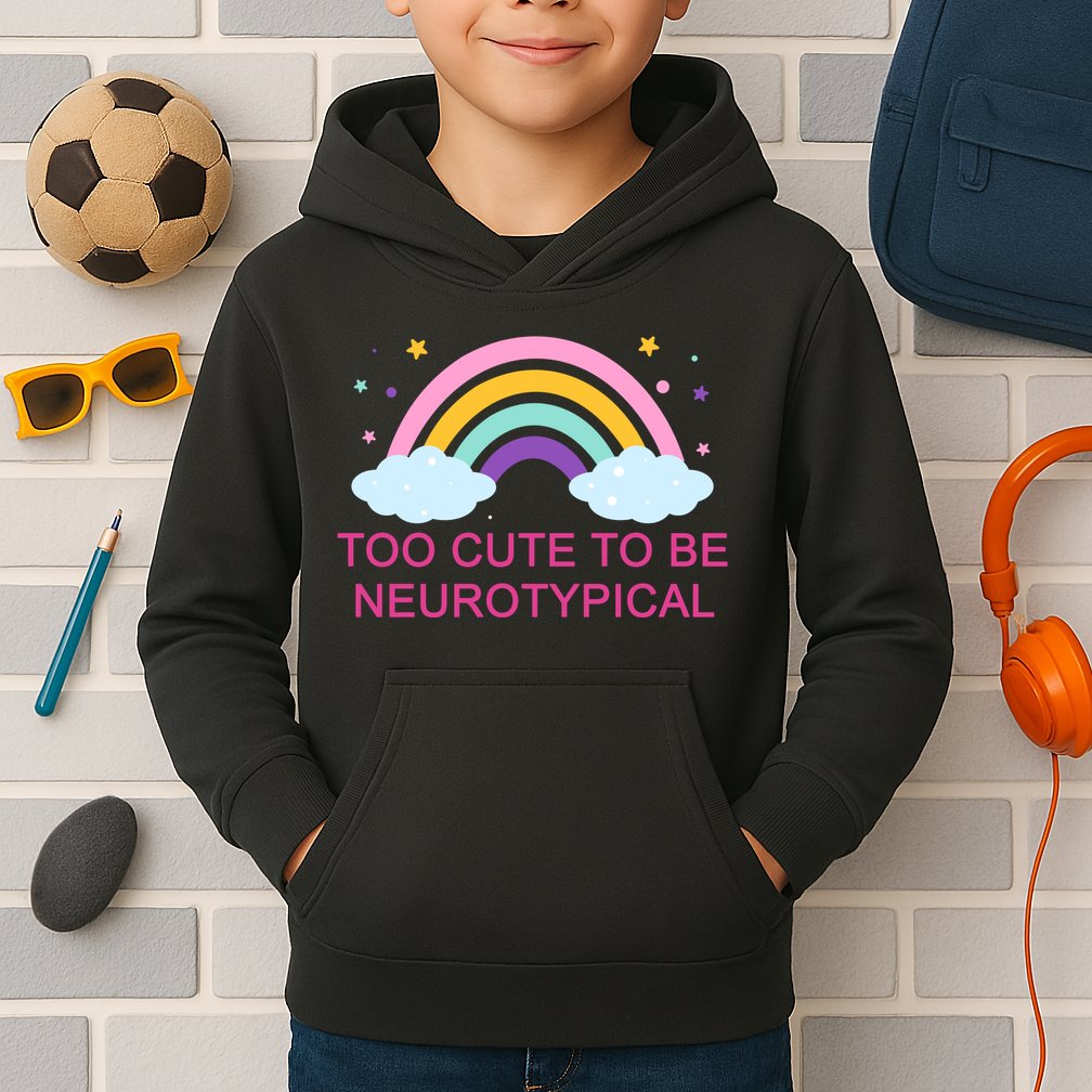 Too Cute To Be Neurotypical Rainbow Kids Hoodie