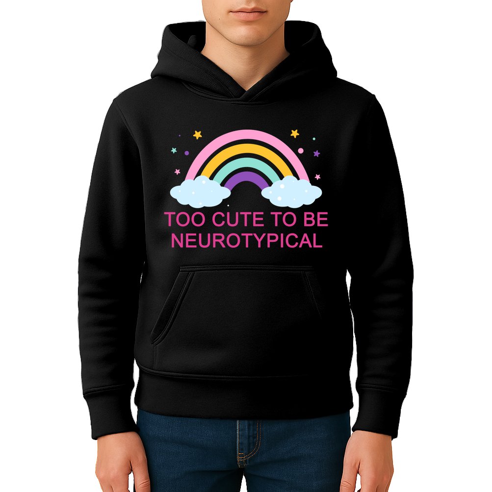 Too Cute To Be Neurotypical Rainbow Kids Hoodie
