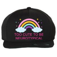 Too Cute To Be Neurotypical Rainbow Wool Snapback Cap