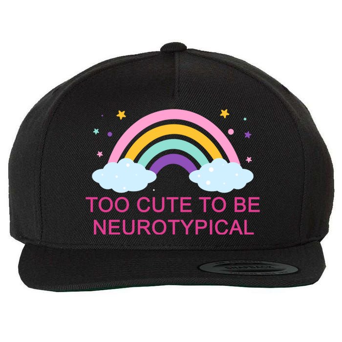 Too Cute To Be Neurotypical Rainbow Wool Snapback Cap