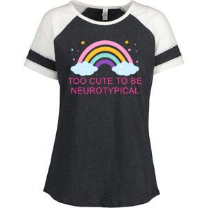 Too Cute To Be Neurotypical Rainbow Enza Ladies Jersey Colorblock Tee