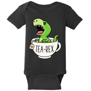 TeaRex Cute TRex Dinosaur Lover Kawaii Funny Dino Pun Baby Bodysuit