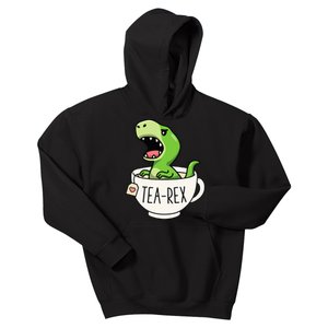 TeaRex Cute TRex Dinosaur Lover Kawaii Funny Dino Pun Kids Hoodie