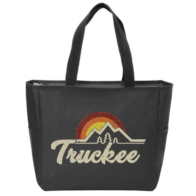 Truckee California Tahoe Retro Vintage Gift Idea Souvenir Zip Tote Bag