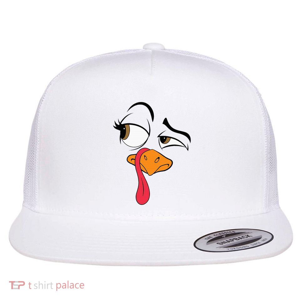 Turkey Cool Turkey Thanksgiving Costume Flat Bill Trucker Hat