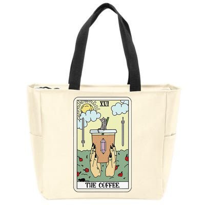 The Coffee Tarot Card Coffee Lover Caffeinated Witchy Hand Zip Tote Bag