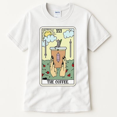 The Coffee Tarot Card Coffee Lover Caffeinated Witchy Hand Tall T-Shirt