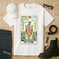 The Coffee Tarot Card Coffee Lover Caffeinated Witchy Hand Tall T-Shirt