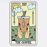 The Coffee Tarot Card Coffee Lover Caffeinated Witchy Hand Tall T-Shirt