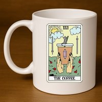 The Coffee Tarot Card Coffee Lover Caffeinated Witchy Hand 11oz C Handle Ceramic Mug