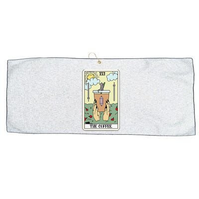 The Coffee Tarot Card Coffee Lover Caffeinated Witchy Hand Large Microfiber Waffle Golf Towel
