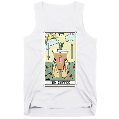 The Coffee Tarot Card Coffee Lover Caffeinated Witchy Hand Tank Top