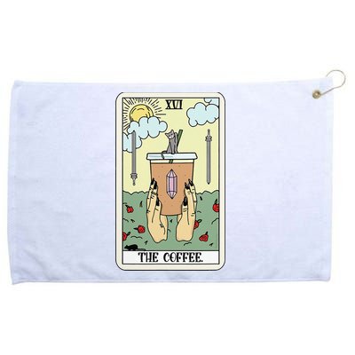 The Coffee Tarot Card Coffee Lover Caffeinated Witchy Hand Grommeted Golf Towel