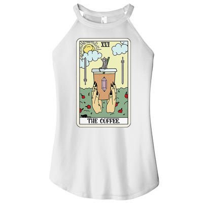 The Coffee Tarot Card Coffee Lover Caffeinated Witchy Hand Women's Perfect Tri Rocker Tank