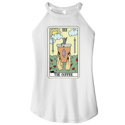 The Coffee Tarot Card Coffee Lover Caffeinated Witchy Hand Women’s Perfect Tri Rocker Tank