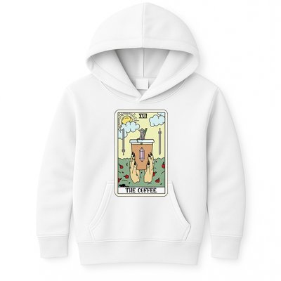 The Coffee Tarot Card Coffee Lover Caffeinated Witchy Hand Kids Hoodie