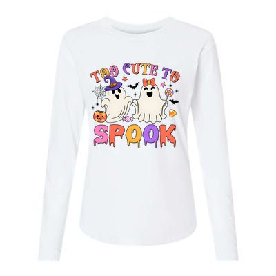 Too Cute To Spook Halloween Womens Cotton Relaxed Long Sleeve T-Shirt