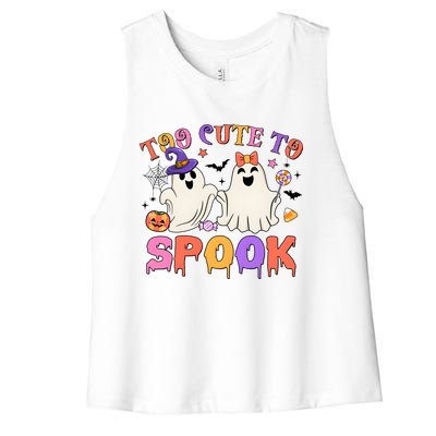 Too Cute To Spook Halloween Women's Racerback Cropped Tank