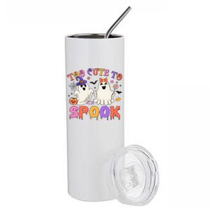 Too Cute To Spook Halloween Stainless Steel Tumbler