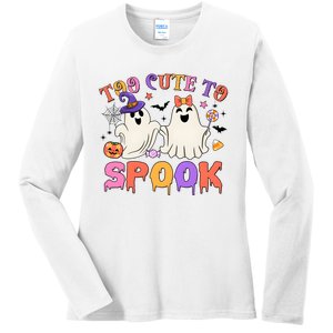 Too Cute To Spook Halloween Ladies Long Sleeve Shirt