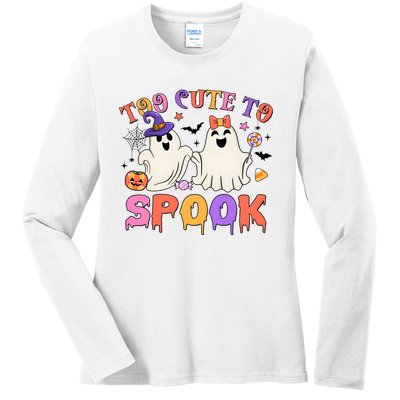 Too Cute To Spook Halloween Ladies Long Sleeve Shirt