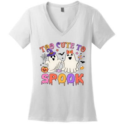 Too Cute To Spook Halloween Women's V-Neck T-Shirt