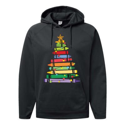 Teacher Christmas Tree Performance Fleece Hoodie