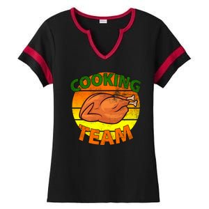 Thanksgiving Cooking Team Family Matching Ladies Halftime Notch Neck Tee