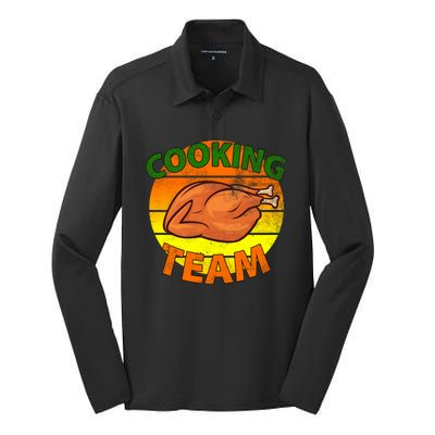 Thanksgiving Cooking Team Family Matching Silk Touch Performance Long Sleeve Polo