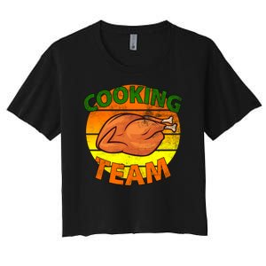 Thanksgiving Cooking Team Family Matching Women's Crop Top Tee