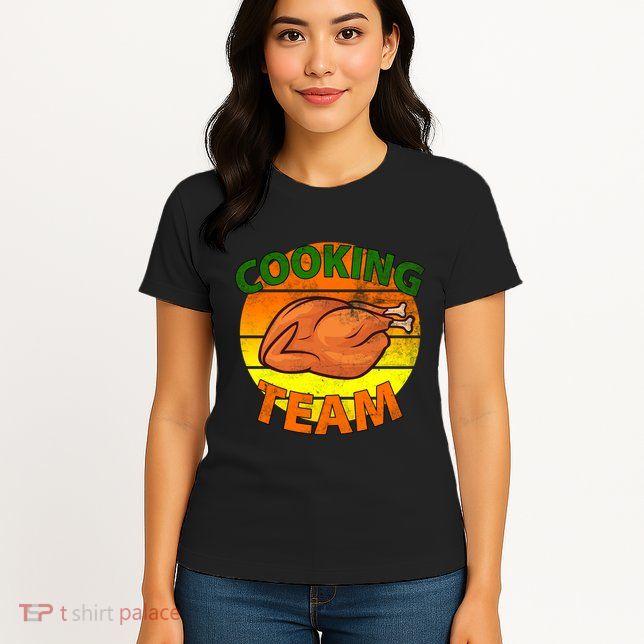 Thanksgiving Cooking Team Family Matching Womens T-Shirt