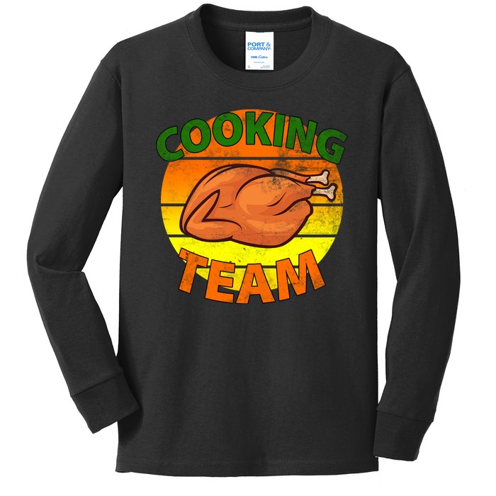 Thanksgiving Cooking Team Family Matching Kids Long Sleeve Shirt