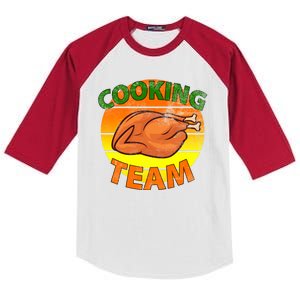 Thanksgiving Cooking Team Family Matching Kids Colorblock Raglan Jersey