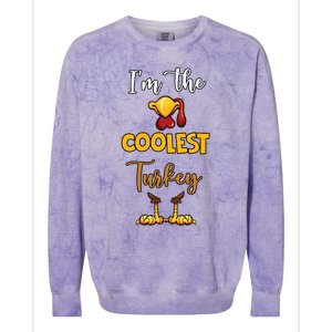 The Coolest Turkey Matching Family Turkey Thanksgiving Cute Gift Colorblast Crewneck Sweatshirt