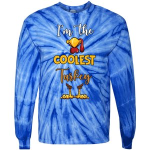 The Coolest Turkey Matching Family Turkey Thanksgiving Cute Gift Tie-Dye Long Sleeve Shirt