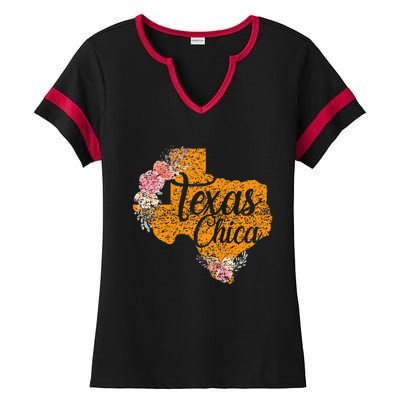 Texas Chica Texan Texas Map Texas Chica Ladies Halftime Notch Neck Tee