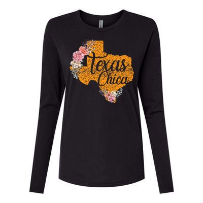 Texas Chica Texan Texas Map Texas Chica Womens Cotton Relaxed Long Sleeve T-Shirt