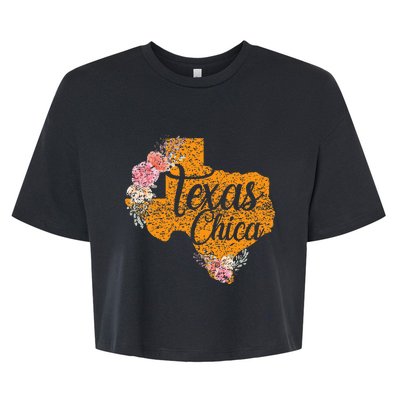 Texas Chica Texan Texas Map Texas Chica Bella+Canvas Jersey Crop Tee