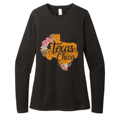 Texas Chica Texan Texas Map Texas Chica Womens CVC Long Sleeve Shirt