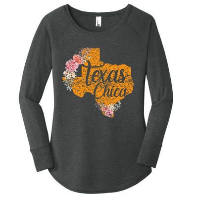 Texas Chica Texan Texas Map Texas Chica Women's Perfect Tri Tunic Long Sleeve Shirt