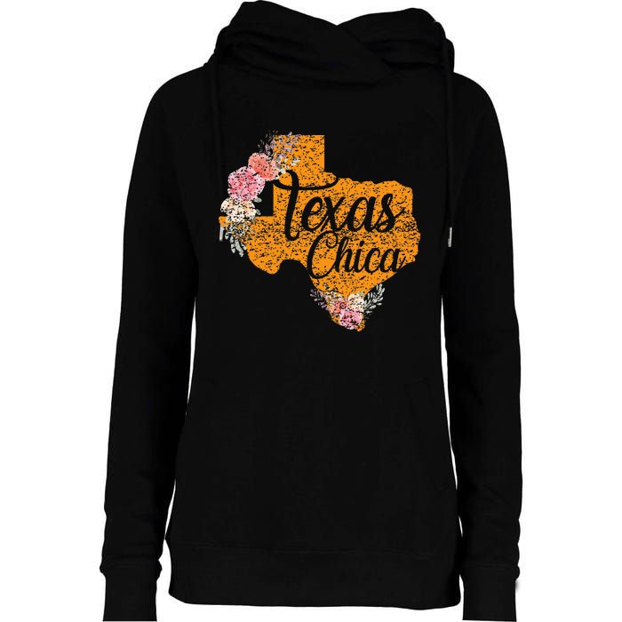 Texas Chica Texan Texas Map Texas Chica Womens Funnel Neck Pullover Hood