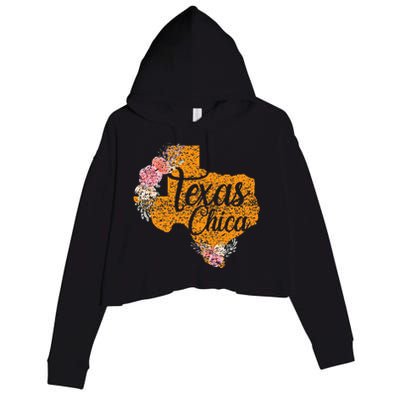 Texas Chica Texan Texas Map Texas Chica Crop Fleece Hoodie