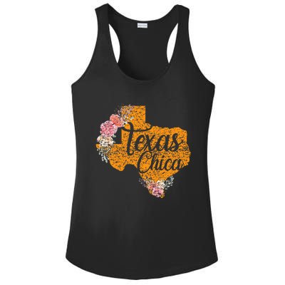 Texas Chica Texan Texas Map Texas Chica Ladies PosiCharge Competitor Racerback Tank