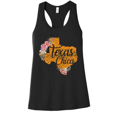 Texas Chica Texan Texas Map Texas Chica Women's Racerback Tank